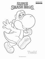 Smash Coloring Super Yoshi Brothers Bros Pages Fun sketch template