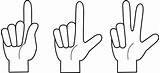 Three Two Fingers Clipart Finger Clip Counting Cliparts Library Clker Large sketch template