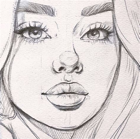 beautiful pencil drawing   womans face