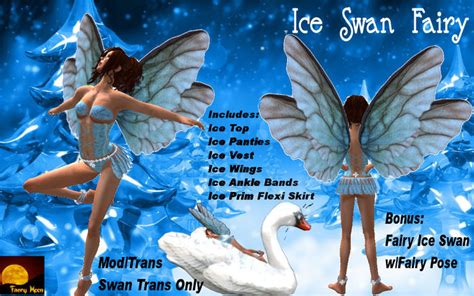 second life marketplace ice swan fairy set mod trans bonus fairy ice