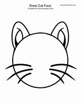 Cat Face Coloring Easy Template Pages Templates sketch template