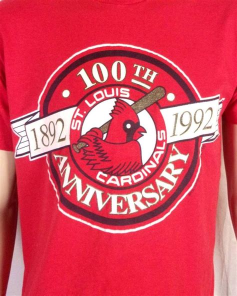 Vtg 90s Rare Soft Thin Mlb St Louis Cardinals 100th Anniversary T