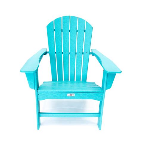 luxeo hampton aruba blue outdoor patio plastic adirondack chair lux
