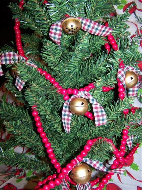 Country Wood Red Bead Rustic Christmas Tree Wooden Garland