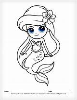 Mermaid Ariel Drawing Easy Little Cute Draw Cartoon Drawings sketch template