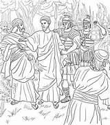 Gethsemane Arrested Judas Wird Praying Supercoloring Pilate Verhaftet Vbs Crowd Pontius Erwachsene Shipwrecked Zacchaeus Besuchen sketch template