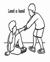 Helping Others Coloring Pages Lend Hand Drawing People Other Kids Children Sheets School Jesus Printable Kindergarten Getdrawings sketch template