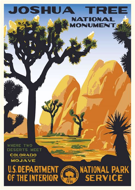 joshua tree national park vintage poster