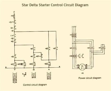 star delta starter control power circuit diagram