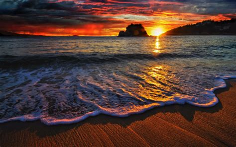 beach sea landscape nature sunset wallpapers hd desktop  mobile backgrounds