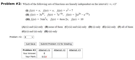 solved which of the following sets of functions are