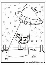 Alien Coloring Pages Ufo Aliens Iheartcraftythings Cow 2021 sketch template