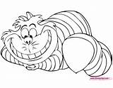 Coloring Cheshire Cat Pages Alice Wonderland Disney Print Rabbit Color sketch template