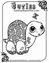 Coloring Pages Baby Turtle Cuties Pet Shop Animal Littlest Cutie Kids Printable Colouring Cute Adult Creative Print Quirkyartistloft Turtles Lps sketch template