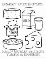 Food Coloring Pages Kids Printable Preschool Activities Dairy Foods Sunnydayfamily Nutrition Healthy sketch template