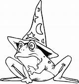 Coloring Pages Fantasy Wizard Frog Kids Color Printable Wizards Medieval Magic Sheet Cliparts Clipart Sheets Hats Book Cute Hat Witches sketch template