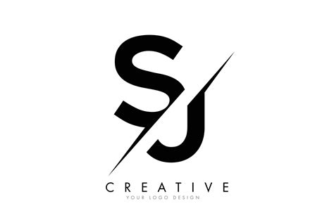 diseno de logotipo de letra sj sj   corte creativo  vector