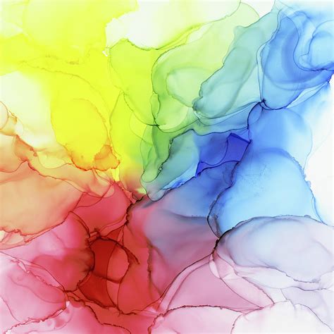 flowing rainbow ink ethereal abstract painting painting  olga