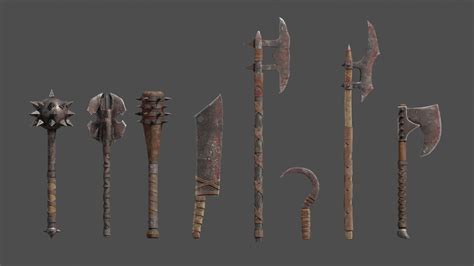 3d asset orc weapons cgtrader