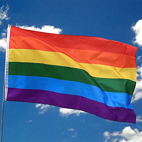 1 piece colorful rainbow flag polyester large gay pride flag with brass