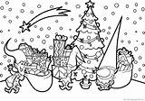 Christmas Coloring Pages Helpers Preparing Santas Little Tree Print sketch template