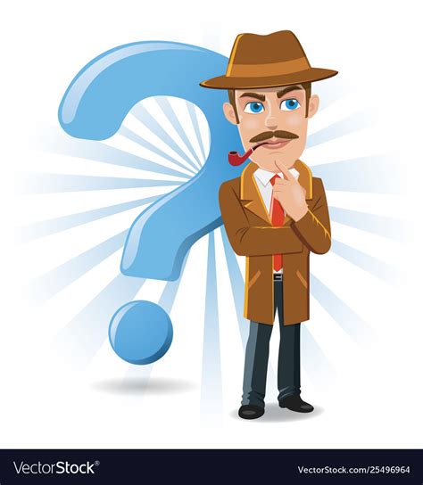 detective thinking  big question mark vector image