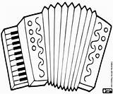 Accordion Coloring Instruments Musical Pages Oncoloring sketch template