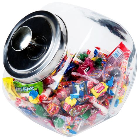 core  gallon glass penny candy jar  chrome lid