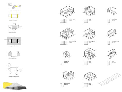 diagrams illustrating concept development left  proposed modular spatial strategies