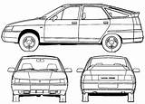 Lada Blueprints Car Hatchback 1999 Drawing Click sketch template