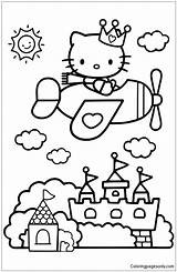 Kitty Hello Pages Coloring Plane Airplane Color Colouring Coloringpagesonly Kids Drawing Books Lego Movie Cute Ninjago 색칠 공부 Book Cartoon sketch template