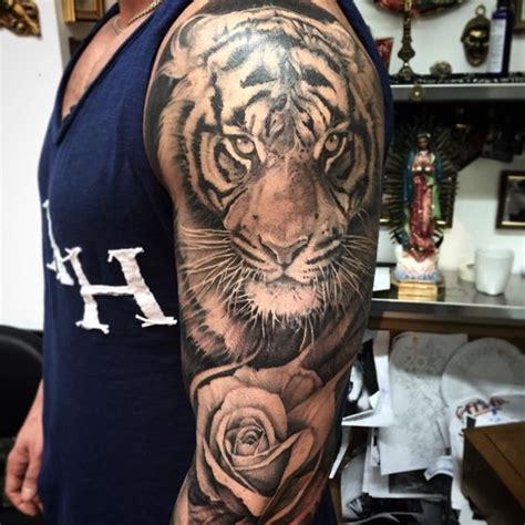 Grrr Tigertattoo Rosetattoo Tattoo Tattoooftheday