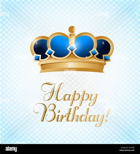 happy birthday king illustration design card   light blue stock photo  alamy