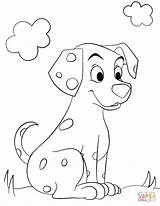Dog Coloring Dalmatian Pages Cute Drawing Spots Printable Template Doberman Pinscher Puppy Color Without Print Animals Templates Pupp Dogs Preschool sketch template