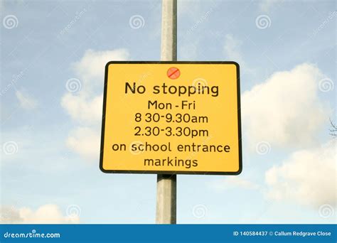 stopping sign yellow  lamp post stock image image