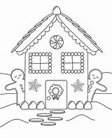 Coloring Gingerbread House Pages Printable Kids Print sketch template
