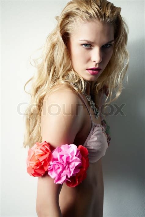 seductive blonde stock image colourbox