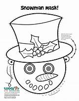 Snowman Cut Coloring Pages Christmas Printable Paste Mask Masks Clipart Print Kids Template Woojr Color Getcolorings Activities Getdrawings sketch template