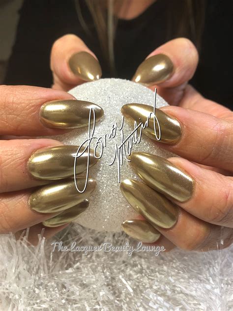 gold chrome gel nails  years nails gel nails gold chrome nails  years nail art