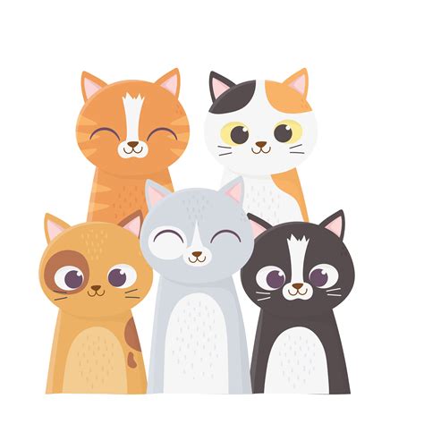 cats   happy  cats  breed cartoon  vector art  vecteezy