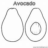 Avocado Coloringfolder sketch template