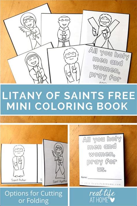 saints day coloring pages litany  saints mini book teaching