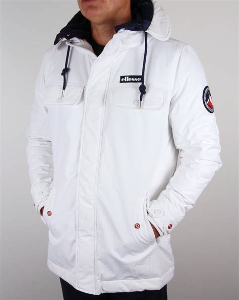 ellesse ski jacket white dolmites paddedcoatparkamens