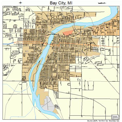 bay city michigan street map