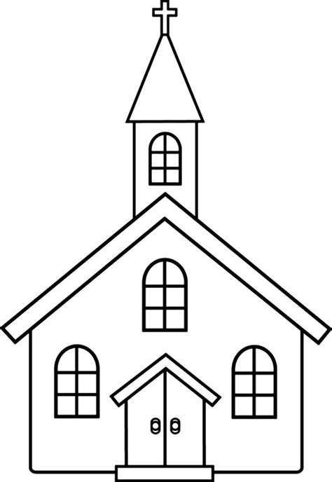 drawing church coloring pages  place  color