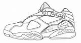 Jordan Coloring Air Pages Shoes Jordans Shoe Michael Sneakers Retro Cartoon Nike Sneaker Colouring Print Template Drawings Dessin Templates Library sketch template