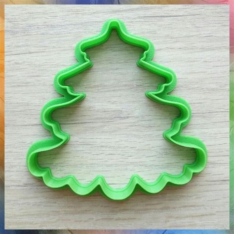 custom christmas tree cookie cutter  printed cutters dough etsy
