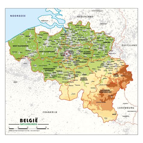 schoolkaart belgie natuurkundig vector map de kaarten webshop