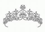 Crown Tiara Princess Coloring Drawing Pages Printable Queen Template Tiaras Line Simple Easy Girls Colouring Kids King Draw Prince Queens sketch template
