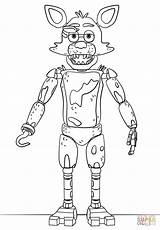 Fnaf Foxy Coloring Pages Toy Five Supercoloring Sheets sketch template